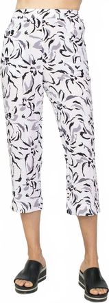 Habitat Express Travel Hand Painted Floral Capri Pants In White