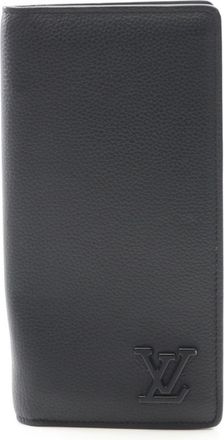 Louis Vuitton Black Leather Long Wallet (Bi-Fold) (Pre-Owned)