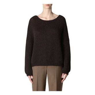 Roberto Collina Jersey de punto con cuello redondo - Knitwear - Mujer - Marr&oacute;n - S