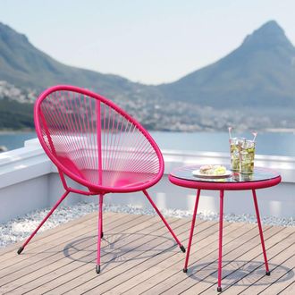 Kare Design Set de jard&iacute;n Acapulco rosa (2/piezas)