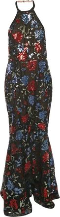 Marchesa Abito a fiori - Nero