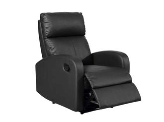 Pondecor Interiorismo Sill&oacute;n relax con mecanismo palanca polipiel negra 71 x 93 x 101 cm