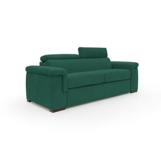 Divani.Store Divani.store - Giunone Sof&aacute; Cama Convertible Con Colch&oacute;n De 18 Cm Y Reposacabezas Reclinables En Tejido Impermeable 240 Cm (mat. 160x197 Cm) Verde