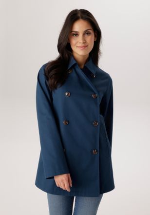 Aniston Cabanjacke ANISTON SELECTED, Damen, Gr. 36, dunkelblau, Web, Obermaterial: 100% Baumwolle. Futter: 100% Polyester, unifarben, l&auml;ssig geschnitten Po-be