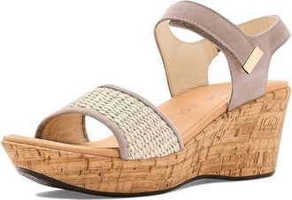Naot Summer Raffia Womens Wedge Shoes Stone Nubuck/Sand Raffia : EU 41 (US Womens 10) M, Leather