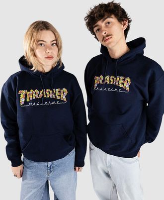 Thrasher X Toy Machine Smile By Spanky Hoodie blauw