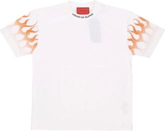 Vision Of Super Flames Tee Heren T-Shirt - Heren - T-shirts - Wit - L - Katoen - Tops