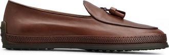 Tod's Gomma leather mocassin loafers - men - Rubber/Leather/Leather - 6 - Brown