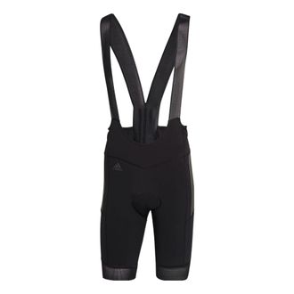 adidas Mens adidas The Adiv Bib Solid Color Logo Embroidered Cycling Shorts Black H51171