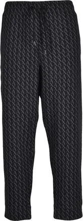 A|X Armani Exchange Relaxed-Fit Grey Track Pants with Geometric Texture