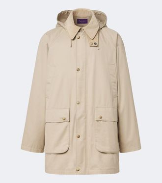 Ralph Lauren Purple Label Hooded cotton twill coat