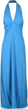 Semicouture jurk vrouw - Dames - Feestkleedjes - Blauw - M - Chiffon - Kleedjes
