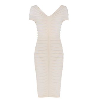 Elisabetta Franchi Cotton Viscose Embossed Midi Dress