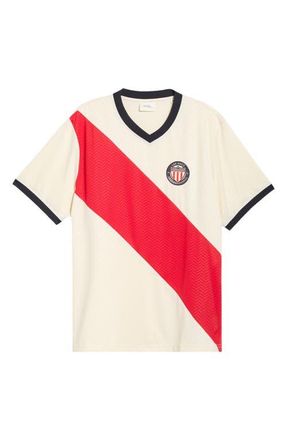 Les Deux USA V-Neck Football Jersey in Ivory at Nordstrom, Size Xx-Large