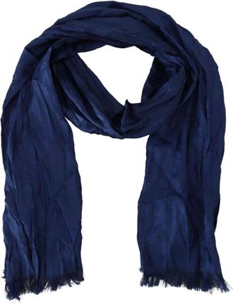 Costume National Accessoires, Dames, Blauw, ONE Size, Zijde textuur sjaal