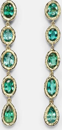 Octavia Elizabeth Orecchini pendenti Mix and Match in oro 18kt con tormaline blu