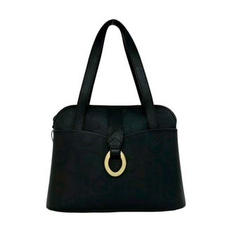 Dior Black Leather Pvc Boston Bag Handbag Tote Bag (Pre-Owned)