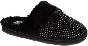 Badgley Mischka Faux Fur Rhinestone Scuff Slipper in Black at Nordstrom Rack, Size 10