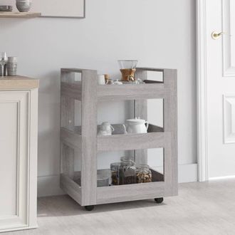 vidaXL Carrello Da Cucina Grigio Sonoma 60x45x80 Cm Legno Multistrato - Vidaxl