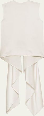 Helmut Lang Sleeveless Draped Silk Scarf Top