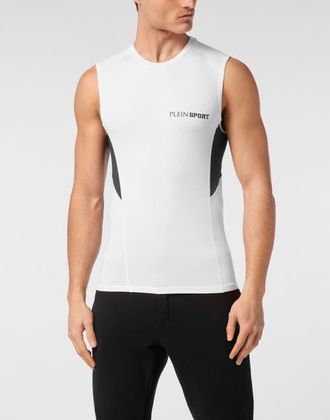 Plein Sport Technical Jersey T-Shirt Sleeveless Men in White at Nordstrom, Size Xx-Large