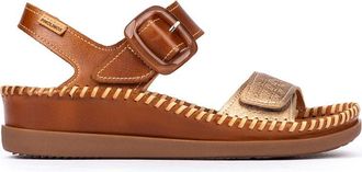 Pikolinos CADAQUES Womens Leather Wedge Sandals, Brandy, 38 EU