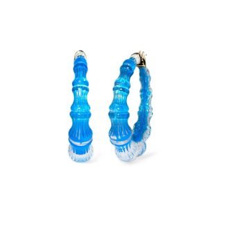 Gold & Honey Womens Bamboo Illusion Lucite Hoop Earrings In Fiji