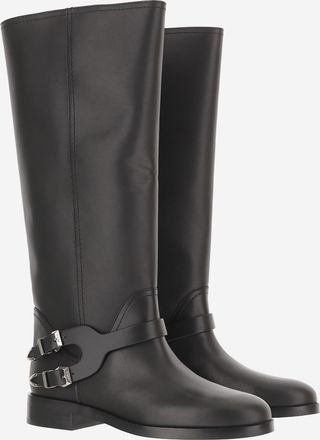 Pinko Womens Boots Cheval Leather Black Upper: Cow