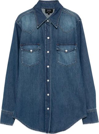 A.P.C. T-shirt con taschino - Blu