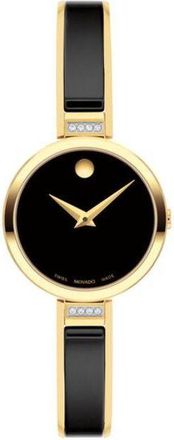 Movado Moda Quartz Black Dial Ladies Watch 0607716