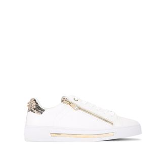 Carvela Womens Diamond Zip Sneakers - White - Size UK 8
