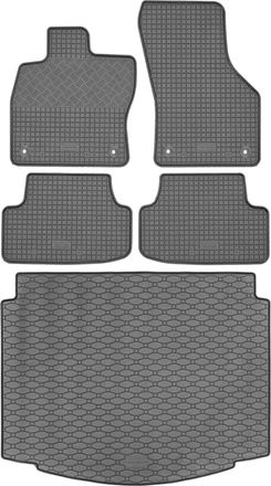 OEM Volkswagen Golf Vii Hatchback De 10/2012 A 12/2019. Juego: Alfombrillas De Goma Para Coche + Alfombrilla Para Maletero