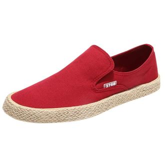 Generic Canvas Slip On for Men Lightweight Linen Shoes Comfortable Loafers Shoes Flat Sneakers Orthopedic Walking Shoe Casual Shoe Minimalist Solid Color Snea