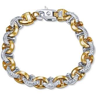 Pompeii3 Mens 14k Gold (47gram) or Platinum (88gram) 10.5mm Diamond Bracelet 8.5