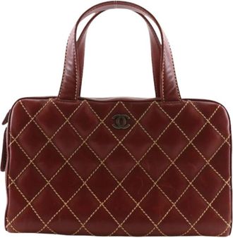 Chanel Pre-owned Wild Stitch Leren Handtas - Dames - Vintage Handtas - Bruin - ONE Size - Leer - Vintage