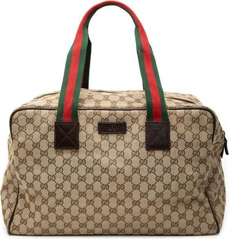Gucci Pre-owned Gucci GG Canvas Web Duffle Bag Ladies G9NFEFCJ8LWILIT8