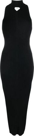 Courr&egrave;ges Jurk met diamant halslijn - Dames - Kleedjes - Zwart - M - Kleedjes
