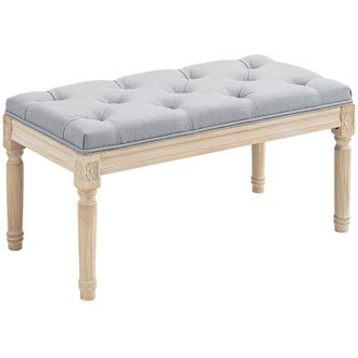 HOMCOM Banco de cama 80x40x43 cm gris claro