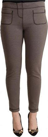 John Galliano Grijze Skinny Broek met Logo Details - Dames - Skinny broeken - Grijs - S - Katoen - Broeken