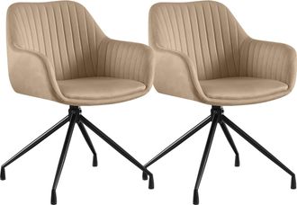 Clp Set De 2 Sillas De Comedor Novanis Gris Topo Terciopelo