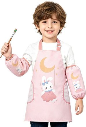 OEM Grembiule Per Bambini: Grembiule Per Bambini Regolabile E Impermeabile Con Maniche, Grembiule Da Cucina Per Bambini Con Tasche Per Bambini E Bambine P