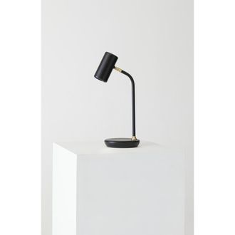 Brightech Ezra 16.5 Modern LED Reading Table Lamp with Built-in Wireless Charging Pad in Antique Brass at Nordstrom