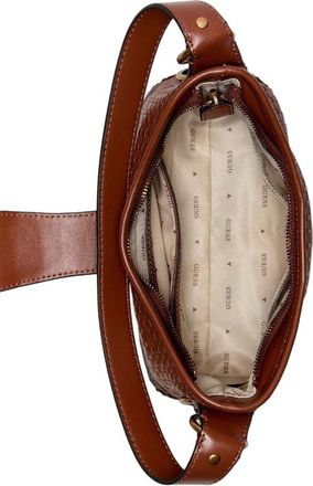 Guess Womens Shoulder Bag Cognac Polyurethane Shoulder-bags