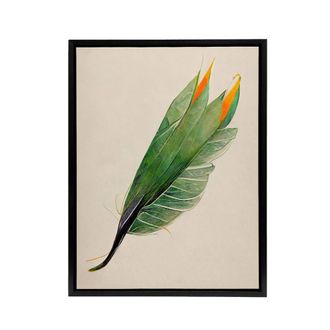 Artery8 Bird Of Paradise Leaf Botanical Framed Canvas Wall Art Print in Green | Size: W24 x H32