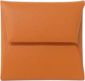 Herm&egrave;s Orange Epsom Leather Coin Purse/Coin Case (Pre-Owned)