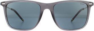 Polo Ralph Lauren Rechthoek Heren Transparant Shiny Grey Zonnebril