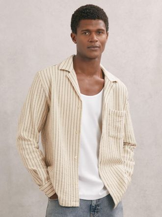 Les Deux Deux Textured Stripe Overshirt, XL