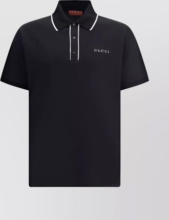 Gucci collar with contrasting profile polo shirt