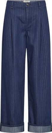 Mos Mosh Wijde broek - Dames - Wijde Broeken - Blauw - W31 - Broeken