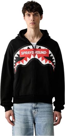 Sprayground Zip-through Sweatshirt - Heren - Vesten met rits - Zwart - M - Katoen - Hoodies & sweatvesten